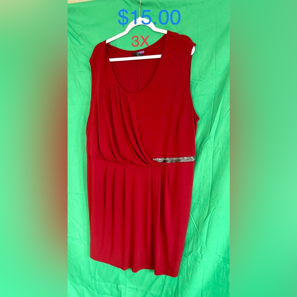 Super sexy red sleeveless dress. It can be dressed up or down.